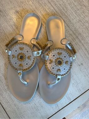 Women’s Silver and Gold Jack Rogers Jelly Sandal